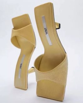 Zara yellow slides heel