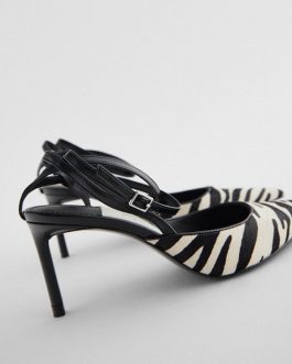 Zara zebra  striped heel