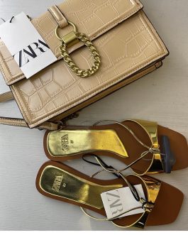 Zara golden sandals