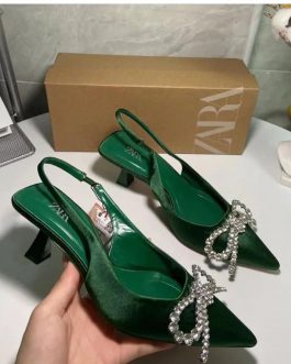Zara green heel